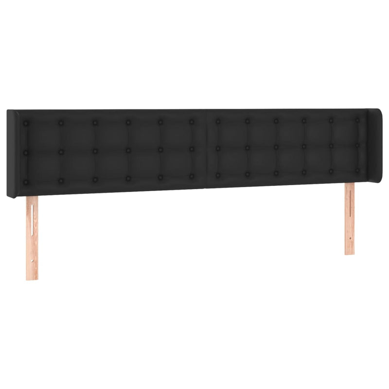 vidaXL fekete műbőr LED-es fejtámla 163 x 16 x 78/88 cm