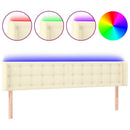 vidaXL krémszínű műbőr LED-es fejtámla 163 x 16 x 78/88 cm