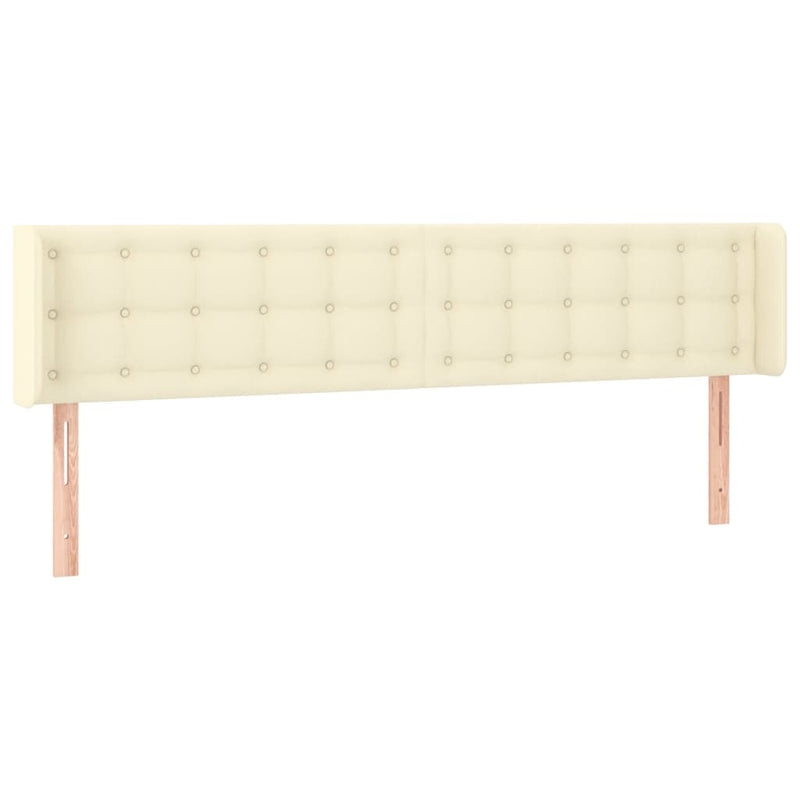 vidaXL krémszínű műbőr LED-es fejtámla 163 x 16 x 78/88 cm