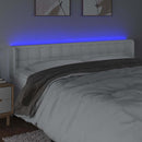 vidaXL fehér műbőr LED-es fejtámla 183x16x78/88 cm