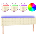 vidaXL krémszínű műbőr LED-es fejtámla 183 x 16 x 78/88 cm