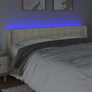 vidaXL krémszínű műbőr LED-es fejtámla 183 x 16 x 78/88 cm