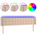 vidaXL cappuccino színű műbőr LED-es fejtámla 183x16x78/88 cm