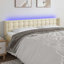 vidaXL krémszínű műbőr LED-es fejtámla 203 x 16 x 78/88 cm