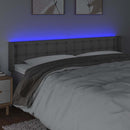 vidaXL szürke bársony LED-es fejtámla 203x16x78/88 cm