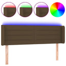 vidaXL sötétbarna szövet LED-es fejtámla 147 x 16 x 78/88 cm
