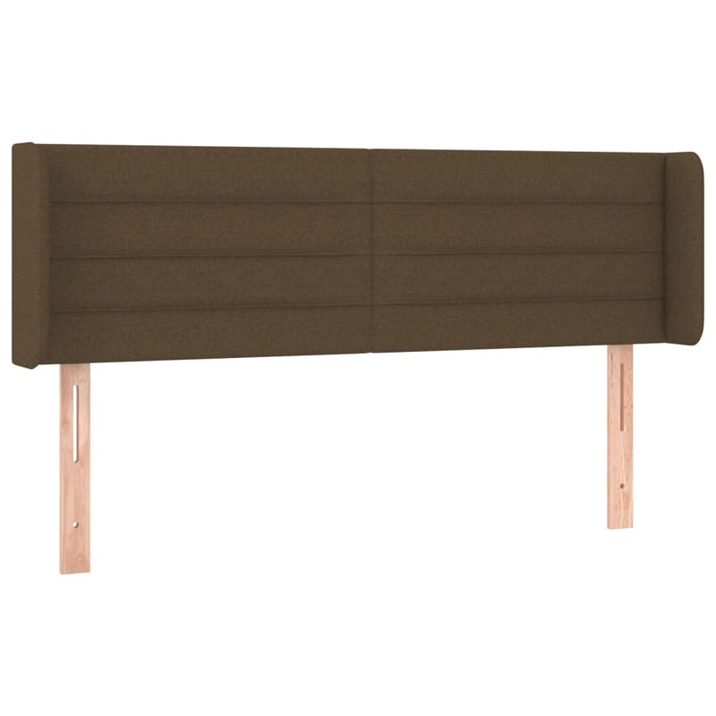 vidaXL sötétbarna szövet LED-es fejtámla 147 x 16 x 78/88 cm