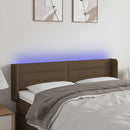 vidaXL sötétbarna szövet LED-es fejtámla 147 x 16 x 78/88 cm