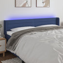 vidaXL kék szövet LED-es fejtámla 163 x 16 x 78/88 cm