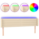 vidaXL krémszínű szövet LED-es fejtámla 183 x 16 x 78/88 cm