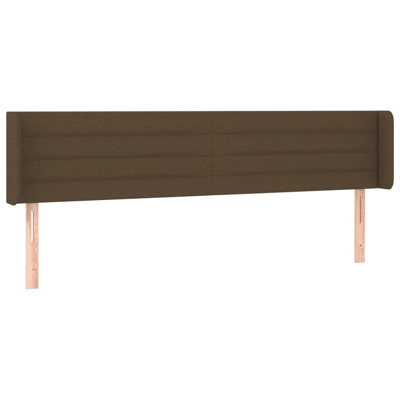vidaXL sötétbarna szövet LED-es fejtámla 203 x 16 x 78/88 cm