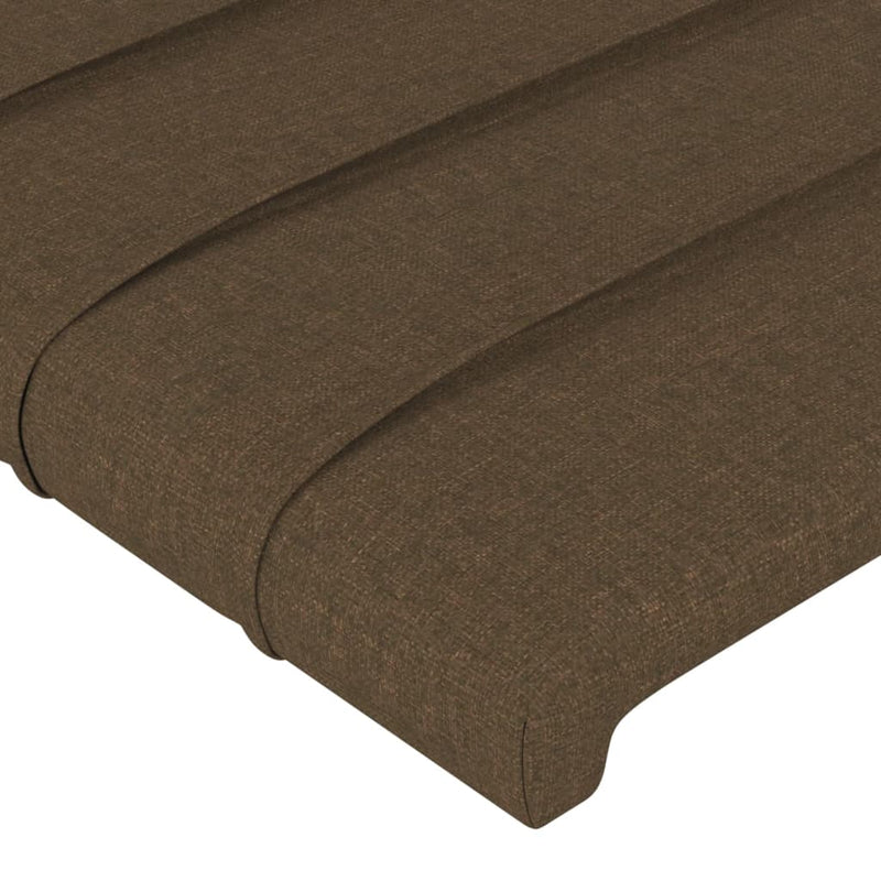 vidaXL sötétbarna szövet LED-es fejtámla 203 x 16 x 78/88 cm