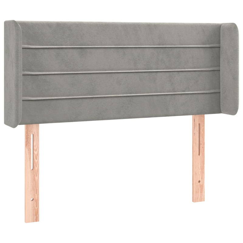 vidaXL világosszürke bársony LED-es fejtámla 83 x 16 x 78/88 cm