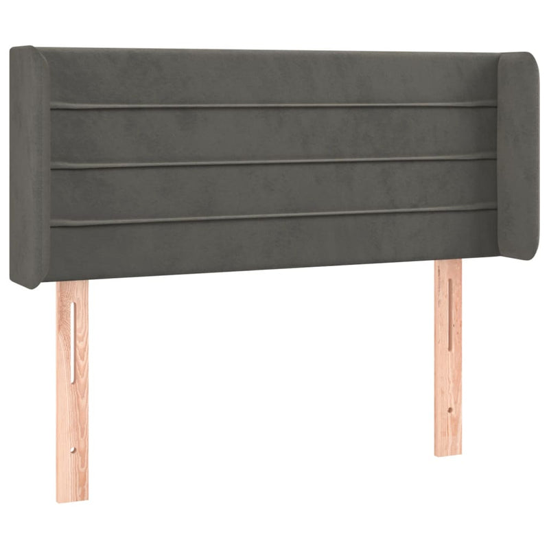 vidaXL sötétszürke bársony LED-es fejtámla 83 x 16 x 78/88 cm