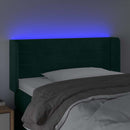 vidaXL sötétzöld bársony LED-es fejtámla 83 x 16 x 78/88 cm