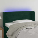vidaXL sötétzöld bársony LED-es fejtámla 83 x 16 x 78/88 cm