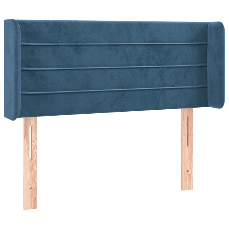 vidaXL sötétkék bársony LED-es fejtámla 83 x 16 x 78/88 cm