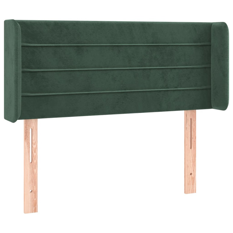 vidaXL sötétzöld bársony LED-es fejtámla 93 x 16 x 78/88 cm