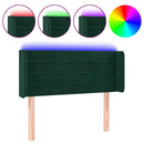 vidaXL sötétzöld bársony LED-es fejtámla 103 x 16 x 78/88 cm