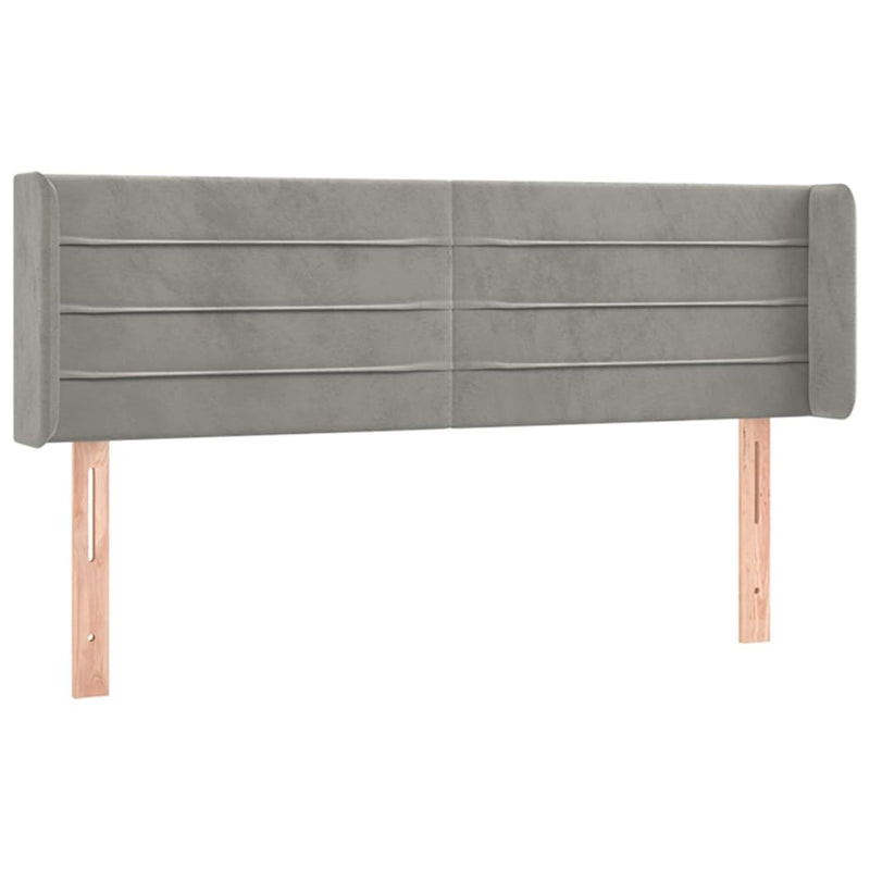 vidaXL világosszürke bársony LED-es fejtámla 147 x 16 x 78/88 cm