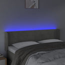 vidaXL világosszürke bársony LED-es fejtámla 147 x 16 x 78/88 cm