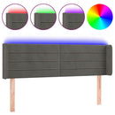 vidaXL sötétszürke bársony LED-es fejtámla 147 x 16 x 78/88 cm