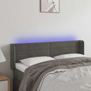 vidaXL sötétszürke bársony LED-es fejtámla 147 x 16 x 78/88 cm