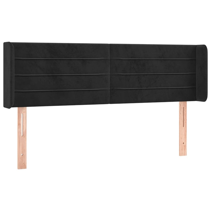 vidaXL fekete bársony LED-es fejtámla 147 x 16 x 78/88 cm