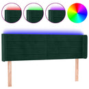 vidaXL sötétzöld bársony LED-es fejtámla 147 x 16 x 78/88 cm