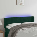 vidaXL sötétzöld bársony LED-es fejtámla 147 x 16 x 78/88 cm