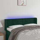 vidaXL sötétzöld bársony LED-es fejtámla 147 x 16 x 78/88 cm