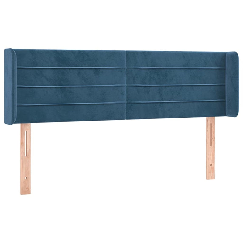 vidaXL sötétkék bársony LED-es fejtámla 147 x 16 x 78/88 cm