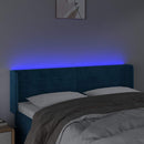 vidaXL sötétkék bársony LED-es fejtámla 147 x 16 x 78/88 cm