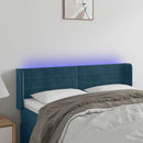 vidaXL sötétkék bársony LED-es fejtámla 147 x 16 x 78/88 cm