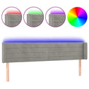 vidaXL világosszürke bársony LED-es fejtámla 163 x 16 x 78/88 cm