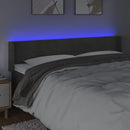 vidaXL sötétszürke bársony LED-es fejtámla 163 x 16 x 78/88 cm