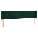 vidaXL sötétzöld bársony LED-es fejtámla 163 x 16 x 78/88 cm