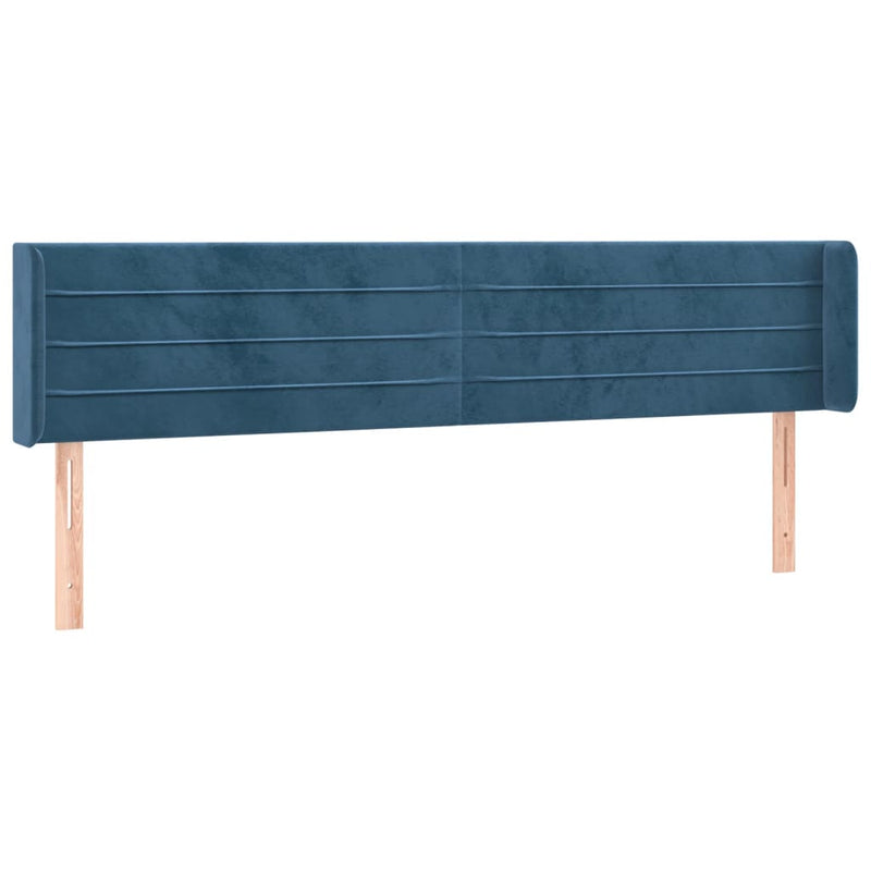 vidaXL sötétkék bársony LED-es fejtámla 163 x 16 x 78/88 cm