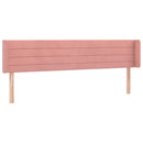vidaXL rózsaszín bársony LED-es fejtámla 163x16x78/88 cm