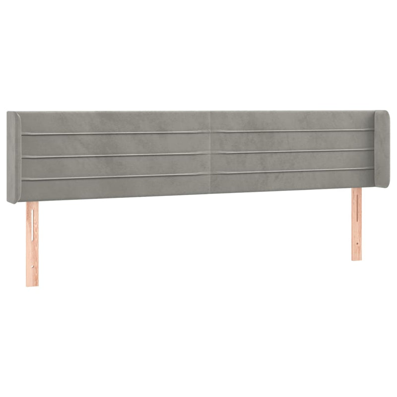 vidaXL világosszürke bársony LED-es fejtámla 183 x 16 x 78/88 cm
