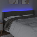 vidaXL sötétszürke bársony LED-es fejtámla 183 x 16 x 78/88 cm