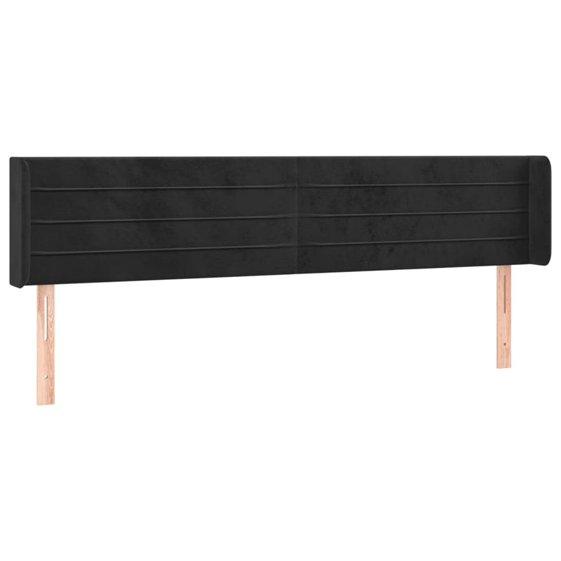 vidaXL fekete bársony LED-es fejtámla 183 x 16 x 78/88 cm