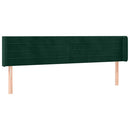 vidaXL sötétzöld bársony LED-es fejtámla 183 x 16 x 78/88 cm