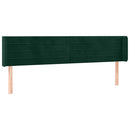 vidaXL sötétzöld bársony LED-es fejtámla 183 x 16 x 78/88 cm