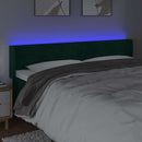 vidaXL sötétzöld bársony LED-es fejtámla 183 x 16 x 78/88 cm