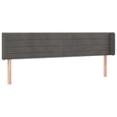 vidaXL sötétszürke bársony LED-es fejtámla 203 x 16 x 78/88 cm
