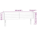 vidaXL fekete bársony LED-es fejtámla 203 x 16 x 78/88 cm