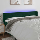 vidaXL sötétzöld bársony LED-es fejtámla 203 x 16 x 78/88 cm