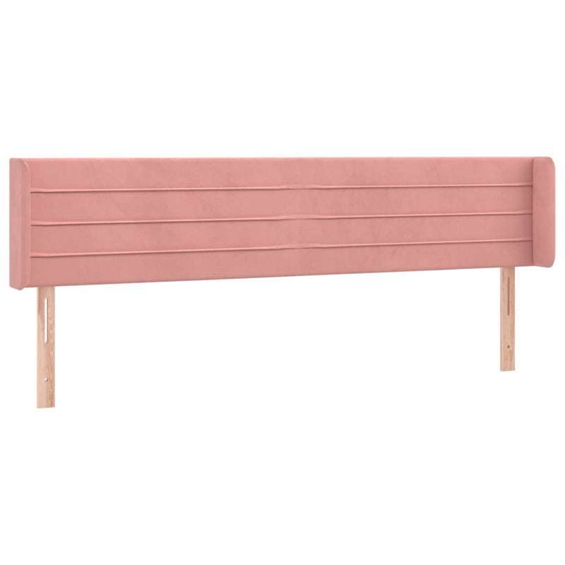 vidaXL rózsaszín bársony LED-es fejtámla 203x16x78/88 cm