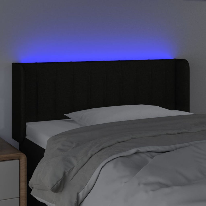 vidaXL fekete szövet LED-es fejtámla 103 x 16 x 78/88 cm